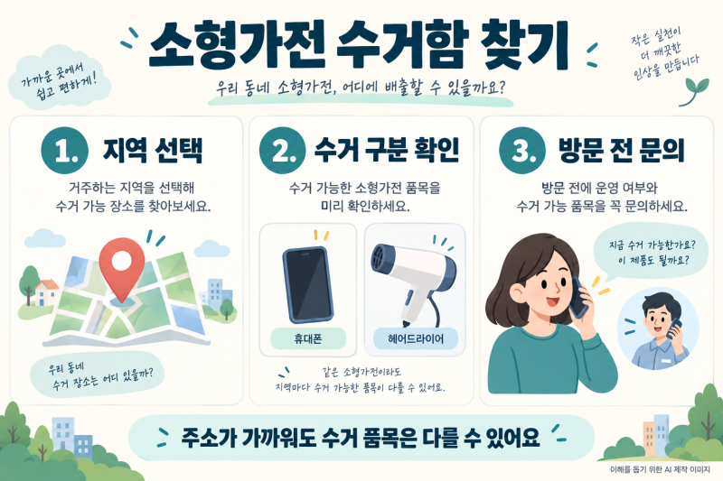 소형가전 수거함 위치 찾는 법, 품목·이용 조건까지 확인하세요