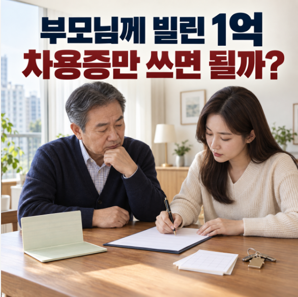 부모님께 빌린 1억 원, 무이자로 갚아도 괜찮을까? 차용증보다 중요한 ‘상환 기록’