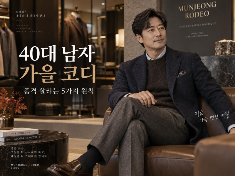 40대 남자 가을 코디, 젊어 보이려고 입으면 오히려 실패합니다｜품격 살리는 5가지 원칙