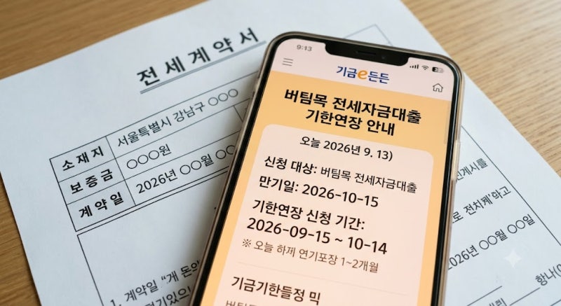 [필독] 버팀목 전세자금대출 연장 방법, 안 하면 이자 폭탄 맞는 3가지 조건