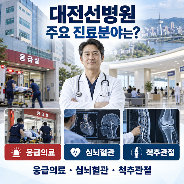 대전선병원 병상수와 주요 진료분야｜응급의료·심뇌혈관·척추관절 진료