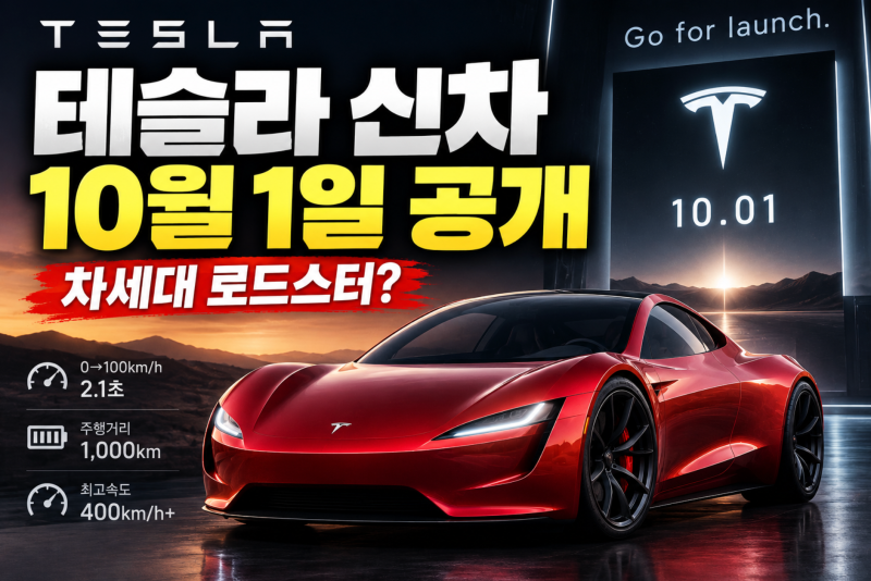 테슬라 신차 예고｜10월 1일 공개되는 차세대 로드스터, 성능과 출시 일정은?