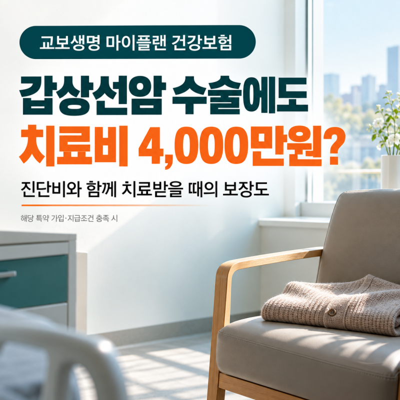 갑상선암 수술에도 치료비 4000만원? 교보생명 마이플랜 건강보험, 치료받는 해의 생활비까지