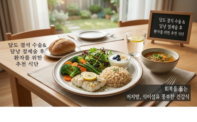 담도 결석 수술 및 담낭 절제술 이후 환자에게 좋은 음식
