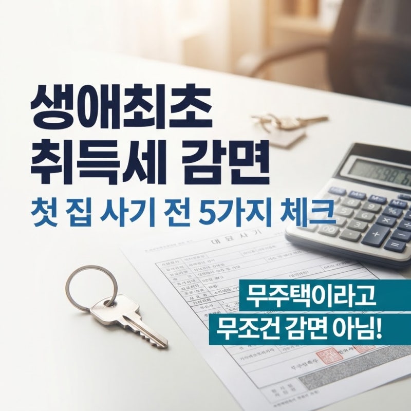 생애최초 취득세 감면, 첫 집 사면 무조건 받을 수 있을까? 계약 전 반드시 확인해야 할 5가지