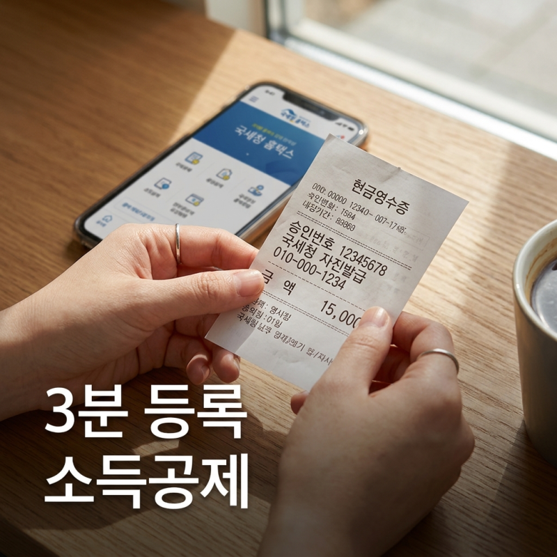홈택스 현금영수증 자진발급 등록 방법! 종이영수증 소득공제 신청 팁