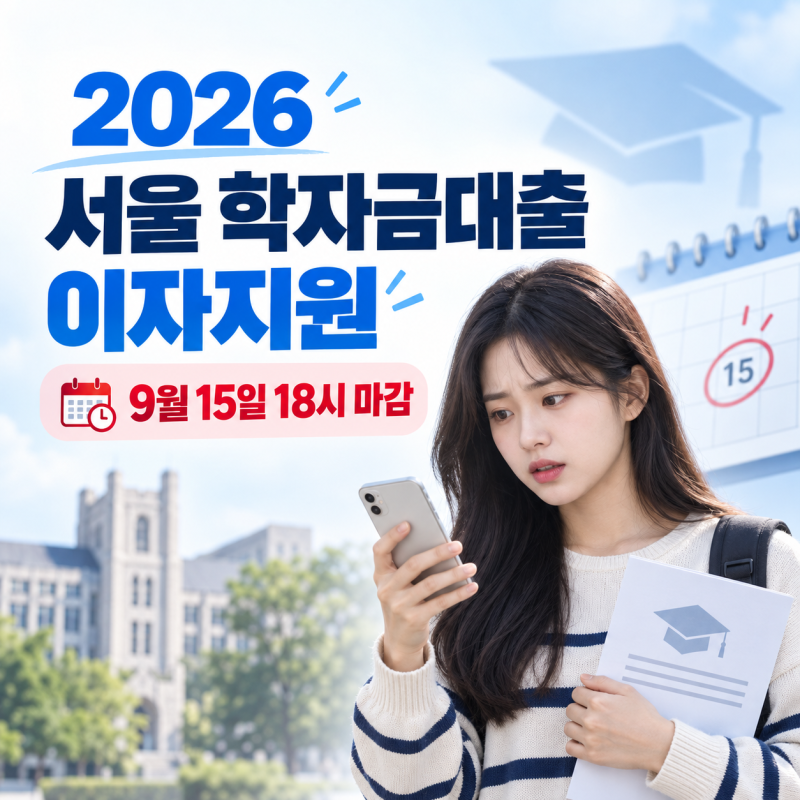 2026 서울시 학자금대출 이자지원 9월 15일 마감, 생활비대출·졸업생도 가능