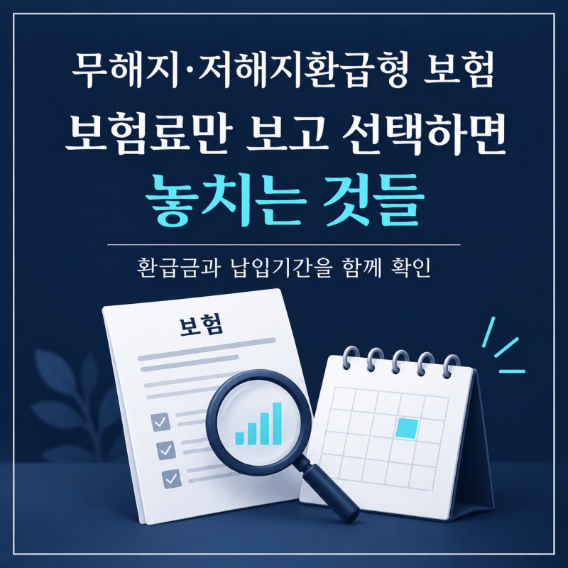 무해지·저해지환급형 보험, 보험료만 보고 선택하면 놓치는 것들