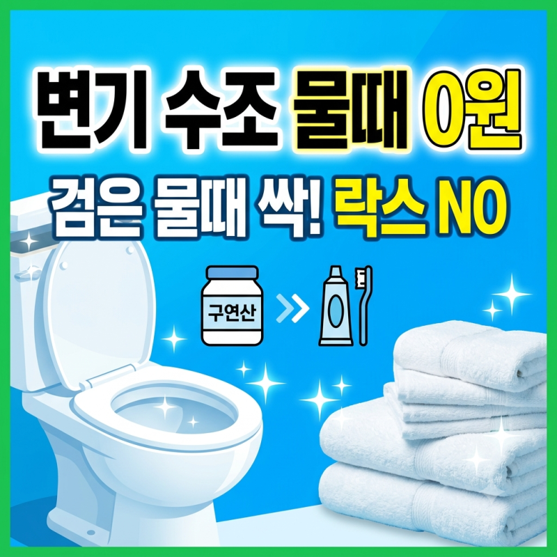 변기 수조 물때 제거 "락스 부어도 악취 그대로죠" 업체 안 부르고 0원으로 석회 싹 녹이는 살....