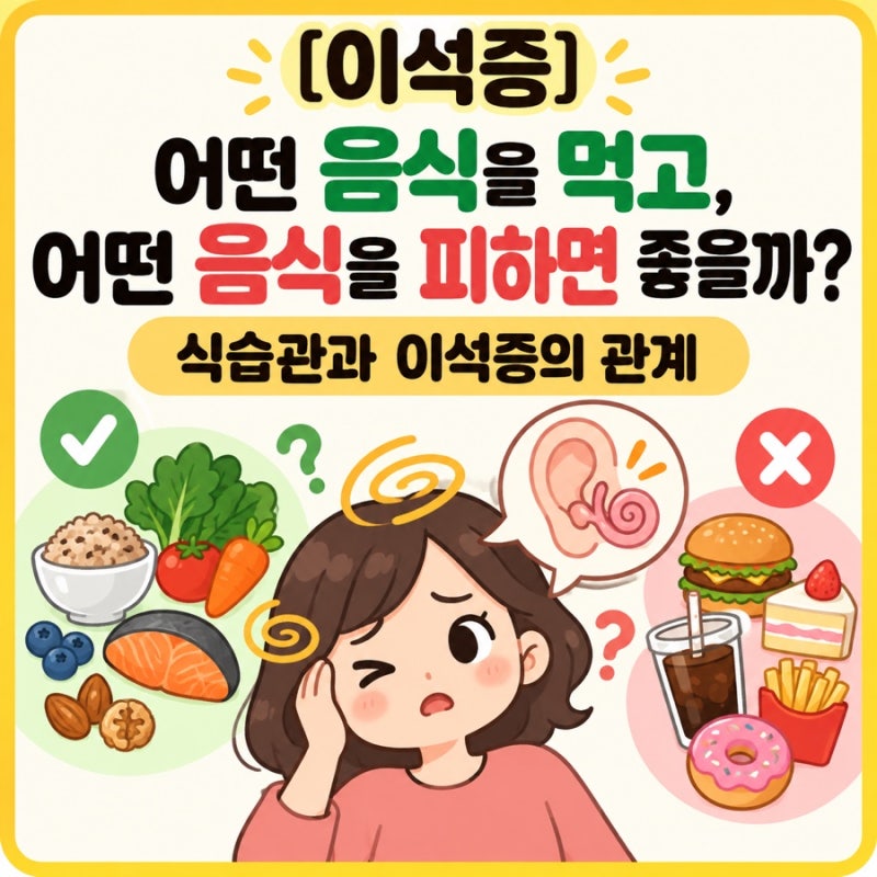 [이석증] 어떤 음식을 먹고, 어떤 음식을 피하면 좋을까? 식습관과 이석증의 관계