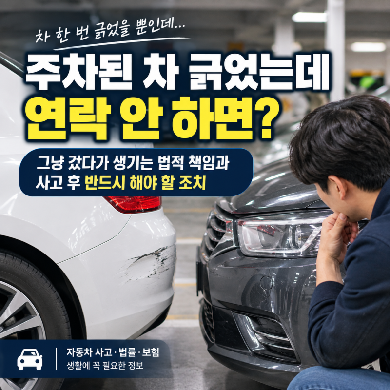 주차된 차 긁었는데 연락 안 하면? 그냥 갔다가 생기는 일