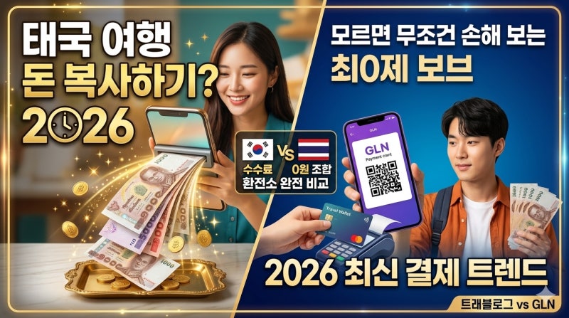태국 여행 환전 사기? "모르면 무조건 손해" 2026년 결제·환전 트렌드 총정리 (트래블로그 vs GL....