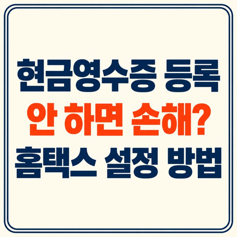 현금영수증이 연말정산에서 빠질 수 있다? 홈택스 번호 등록과 확인법