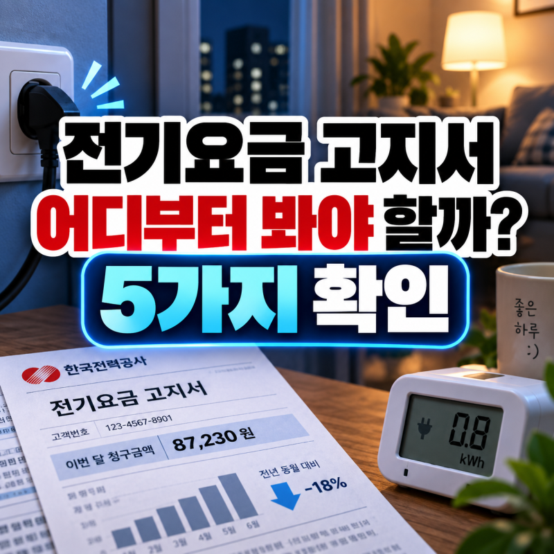 전기요금 고지서, 어디부터 봐야 할까? 기본요금·사용량·누진구간 5가지 확인