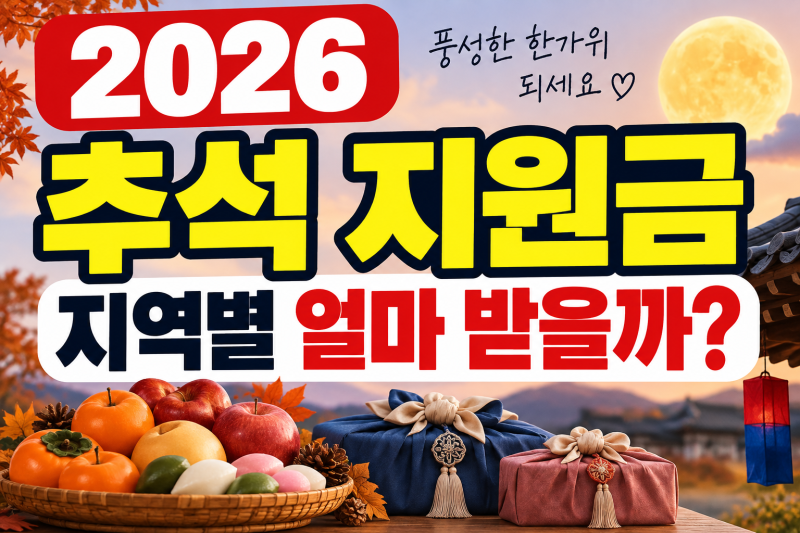 2026 추석 지원금·명절 위로금, 지역별 지급액과 대상 총정리