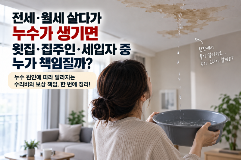 전세·월세 살다가 누수가 생기면 윗집·집주인·세입자 중 누가 책임질까?