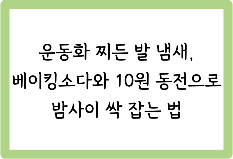 [살림꿀팁 #63] 운동화 찌든 발 냄새, 베이킹소다와 10원 동전으로 밤사이 싹 잡는 법