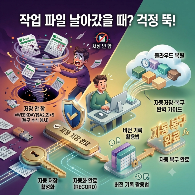엑셀 자동 저장 복구 버전 기록 활용법