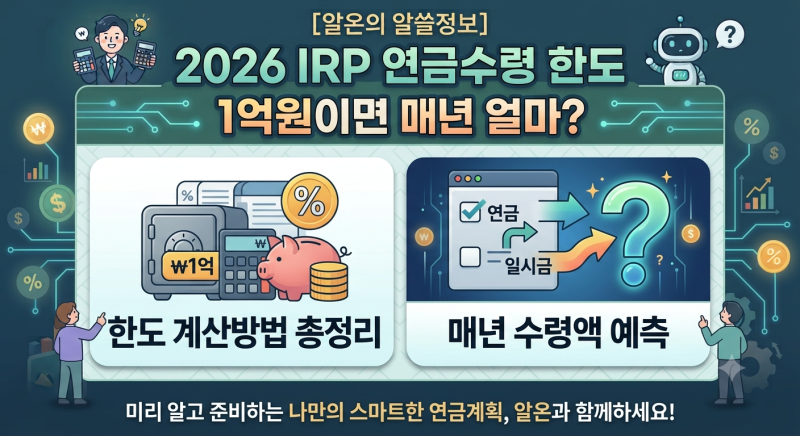 2026 IRP 연금수령 한도 계산방법｜1억원이면 매년 얼마까지 받을 수 있을까?