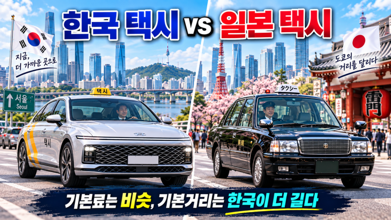 한국 택시와 일본 택시 기본료 비교!