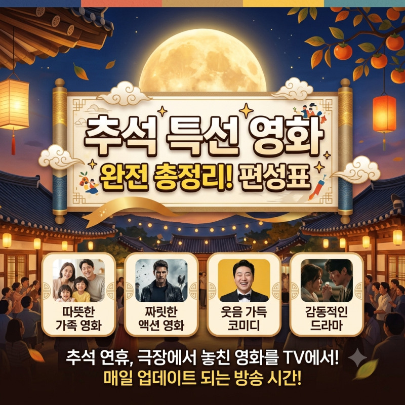 2026 추석 특선영화 편성표 총정리｜KBS·MBC·SBS·EBS·JTBC·tvN 방송시간