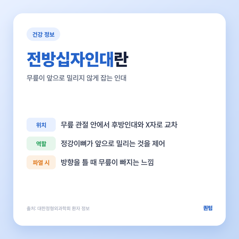 전방십자인대 뚜둑소리 ? 파열 증상 및 치료