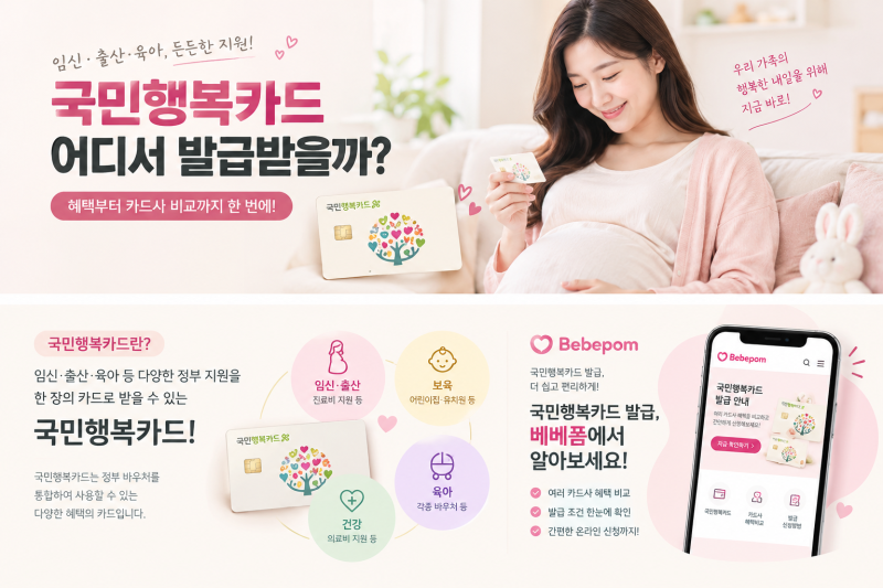 국민행복카드 혜택 비교 베베폼에서 삼성카드 발급부터 사은품까지
