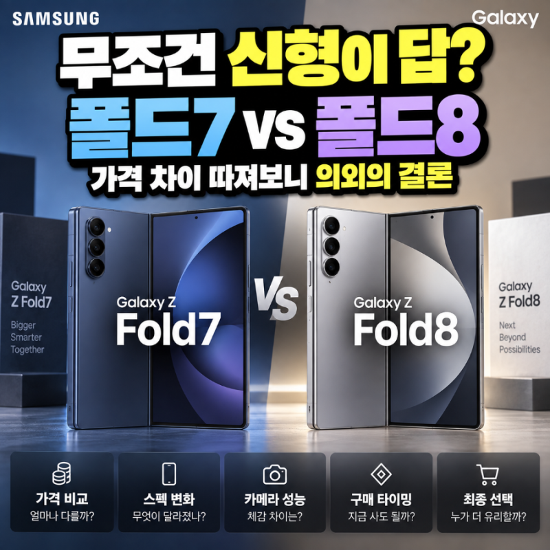 “무조건 신형이 답?” 갤럭시 폴드7 vs 폴드8, 가격 차이 따져보니 의외의 결론
