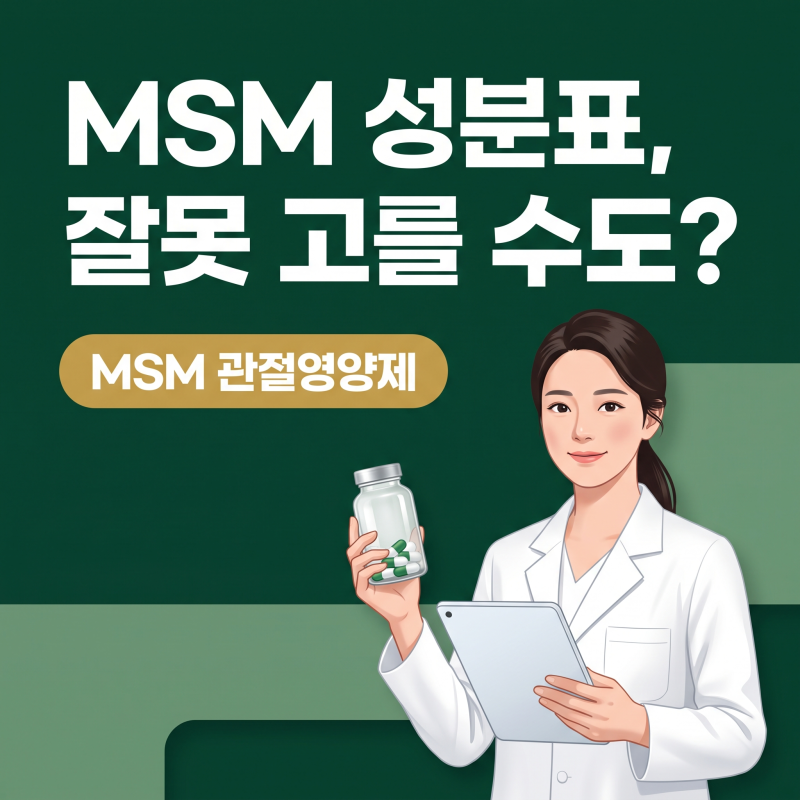 MSM관절영양제, 제품 고르기 전 성분표에서 꼭 봐야 할 3가지