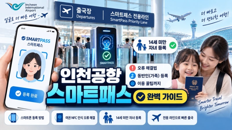 인천공항 출국 전 필수 체크! 스마트패스 앱 오류 해결 & 온 가족 등록 3단계