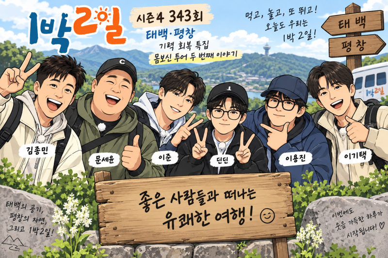 1박2일 343회 리뷰, 태백·평창 몸보신 투어…딘딘 한우 미션부터 김종민 잠자리 복불복까지