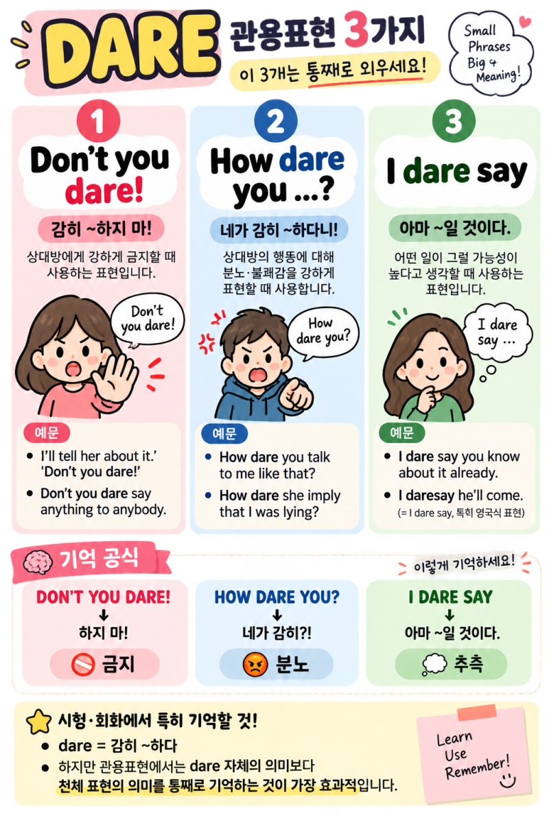 DARE가 들어간 핵심 관용표현 3가지