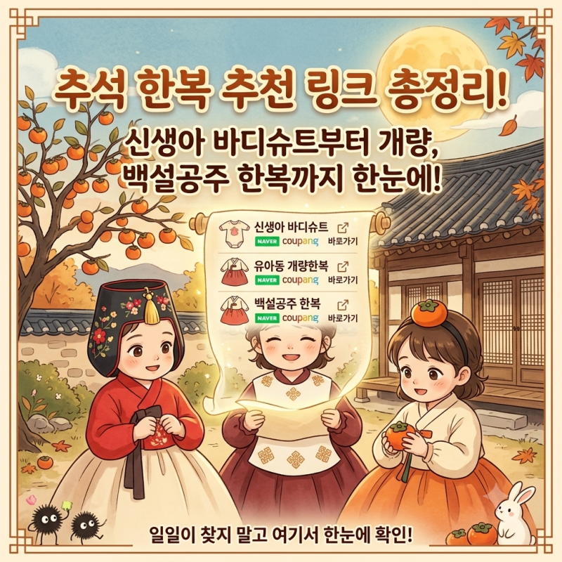 명절맞이 아기 한복 쇼핑 총정리! 신생아 바디수트부터 유아 개량·전통 한복까지 (로켓/빠른....