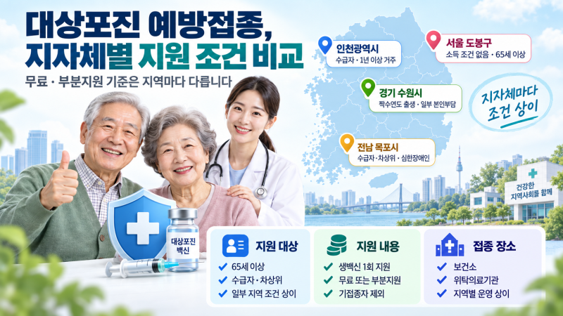 대상포진 예방접종 무료 대상, 전국 아닌 지자체별 조건 정리