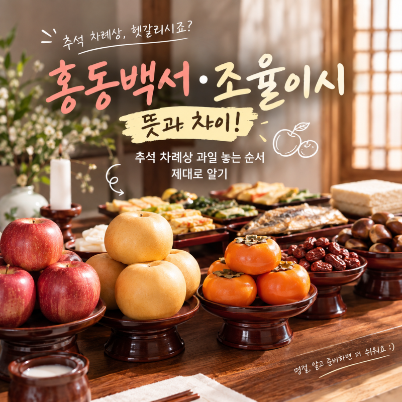홍동백서·조율이시 뜻과 차이! 추석 차례상 과일 놓는 순서 제대로 알기
