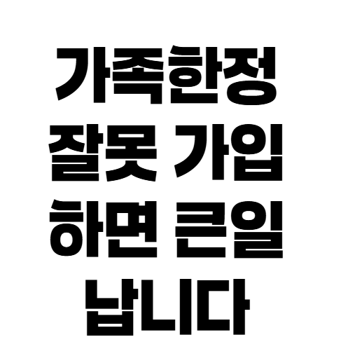 가족한정 자동차보험 사고 보상 안 되는 경우 총정리