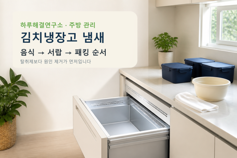 김치냉장고 냄새 제거｜음식·서랍·패킹 청소 순서