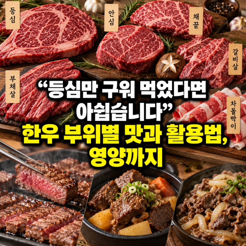 “등심만 구워 먹었다면 아쉽습니다” 한우 부위별 맛과 활용법, 영양까지