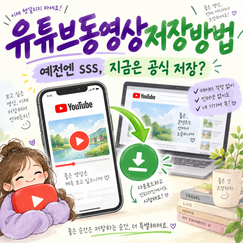 유튜브동영상저장방법 무료 사이트 말고 더 쉬운 방법? PC·모바일 저장 정리