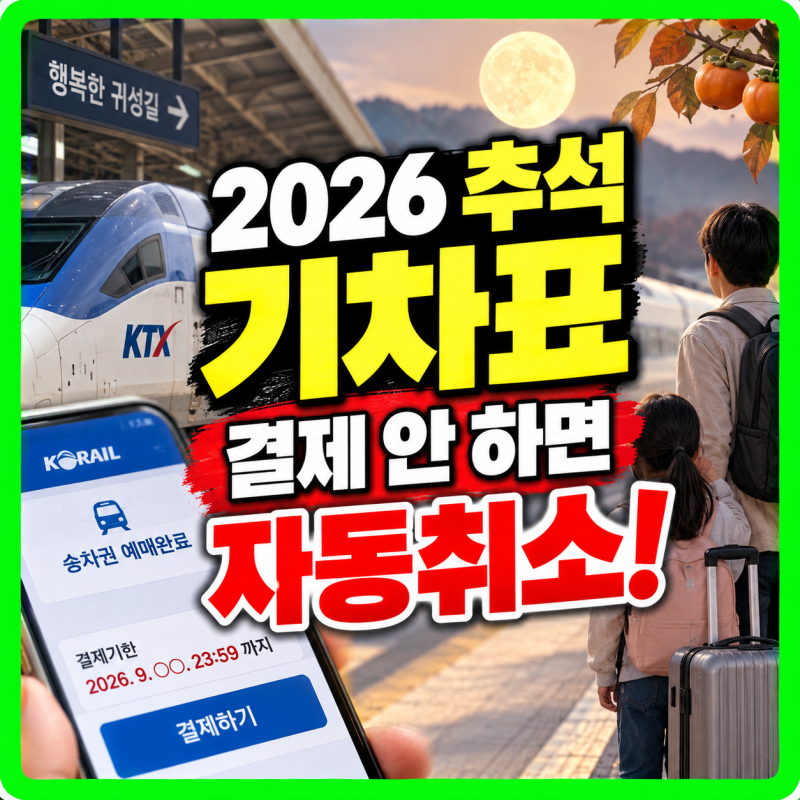 2026 추석 기차표 결제 기한 및 결제 방법과 자동 취소 방지 완벽 가이드