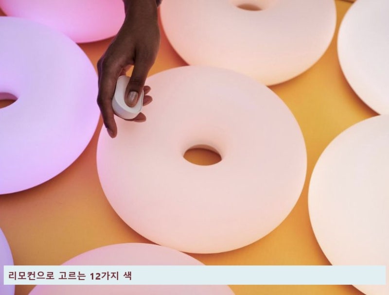 이케아 VARMBLIXT 사빈 마르셀리스 스마트 도넛 조명, 12가지 색·DIRIGERA·펜던트 차이