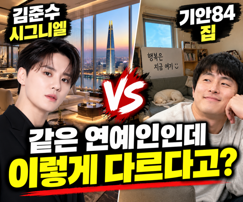 Kim Junsu's Signiel V/S Gian84's house, are they really that different even though they're both celebrities?