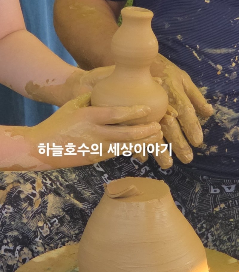 慶州陶磁器祭り ろくろ体験無料 瞻星台で陶磁器作り
