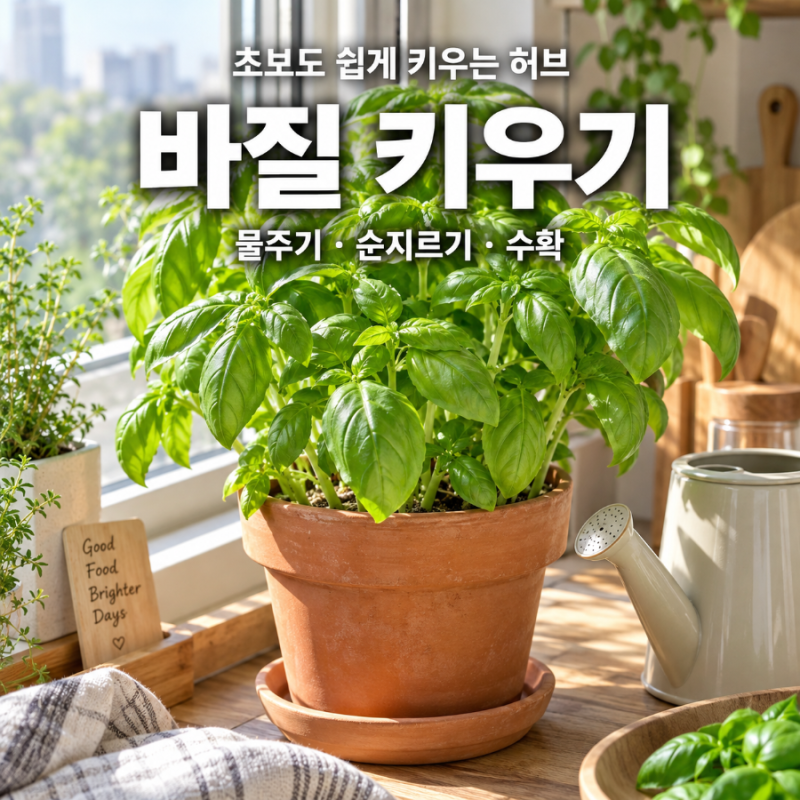 바질 키우기 어렵지 않아요 물주기 순지르기 수확 방법 총정리