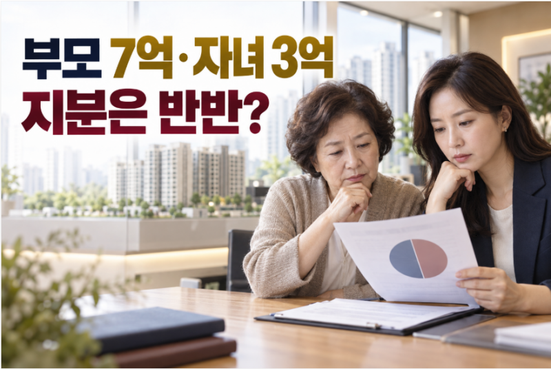 부모님이 7억 냈는데 지분은 반반? 공동명의 아파트에서 증여세가 생기는 순간
