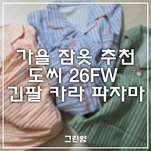도씨 26FW 긴팔 잠옷 후기｜친구들과 맞춰 입은 우정 파자마 M·L 사이즈 비교