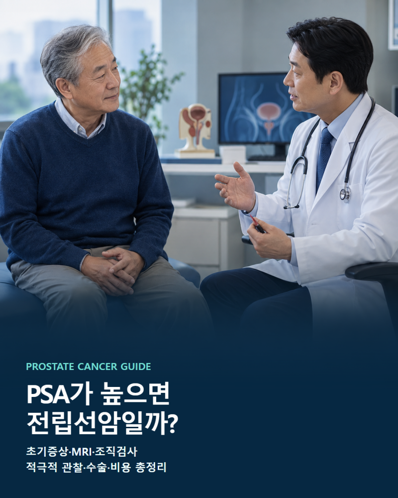 PSA가 높으면 전립선암일까? 증상·MRI·조직검사·치료 총정리