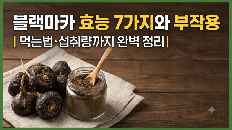 블랙마카 효능 7가지와 부작용｜먹는법·섭취량까지