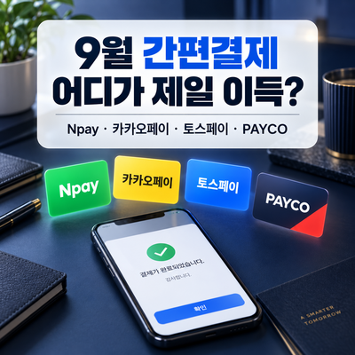 9월 간편결제 할인 어디가 좋을까?｜네이버페이·카카오페이·토스페이·PAYCO 비교