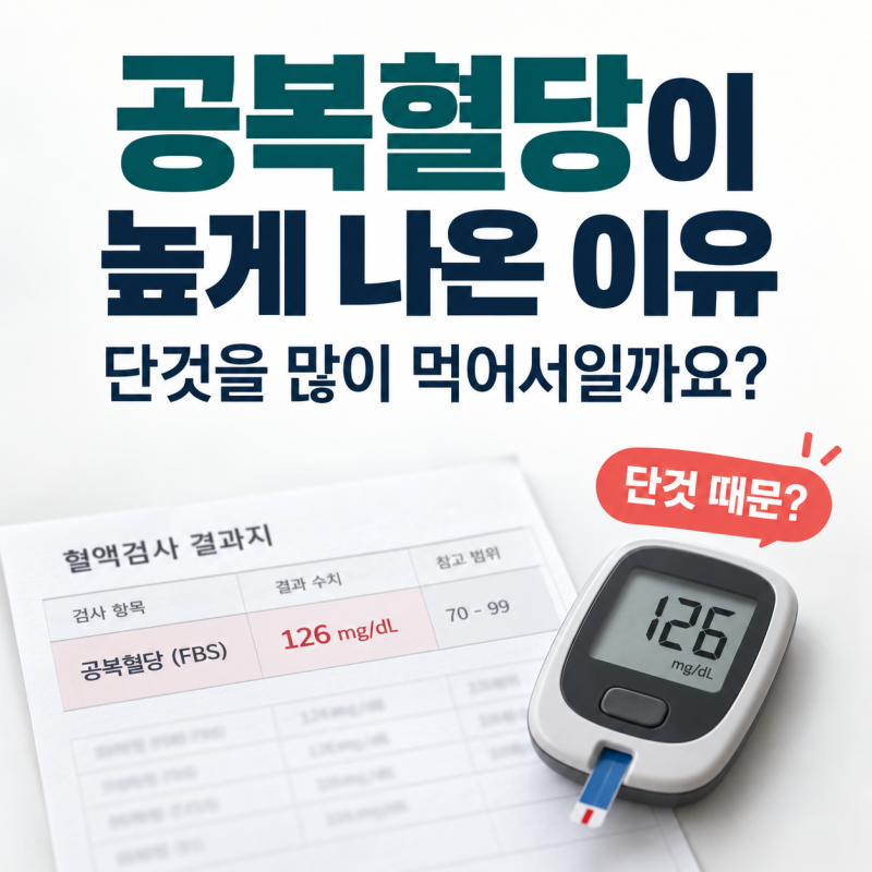 공복혈당이 높게 측정되는 이유. 단것을 많이 먹어서일까요?
